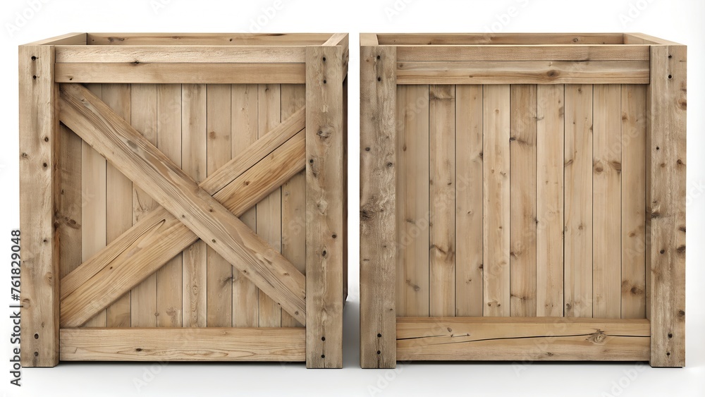 Wooden crate front view, cargo box texture, 3d illustration Wooden crate front view, cargo box texture, 3d illustration