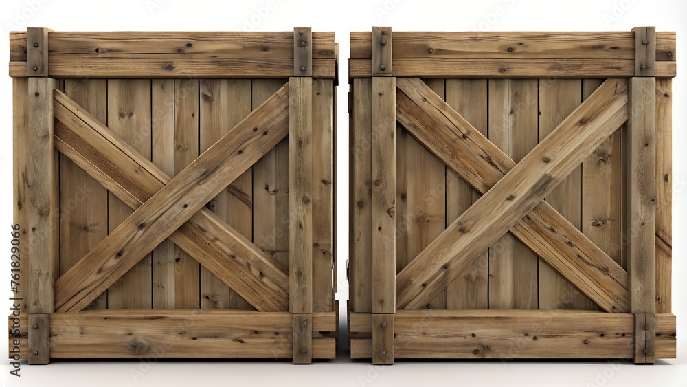 Wooden crate front view, cargo box texture, 3d illustration Wooden crate front view, cargo box texture, 3d illustration
