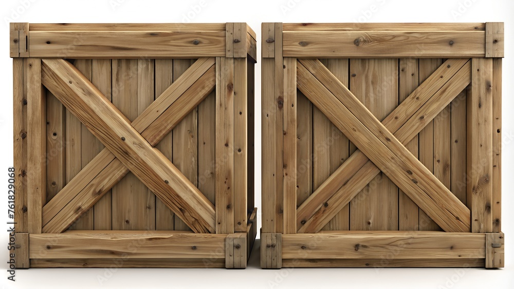 Wooden crate front view, cargo box texture, 3d illustration Wooden crate front view, cargo box texture, 3d illustration