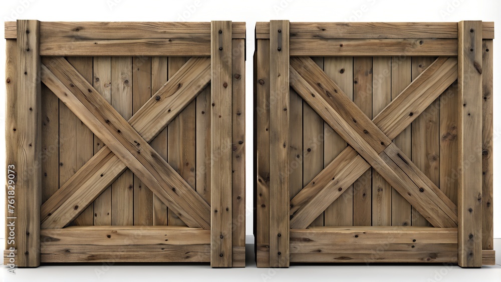 Wooden crate front view, cargo box texture, 3d illustration Wooden crate front view, cargo box texture, 3d illustration