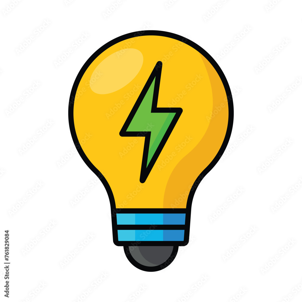 Light bulb icon with electrical energy sign, vector illustration Light bulb icon with electrical energy sign, vector illustration