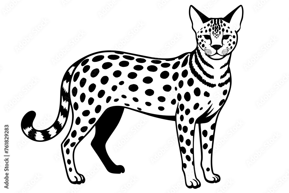 serval silhouette vector 