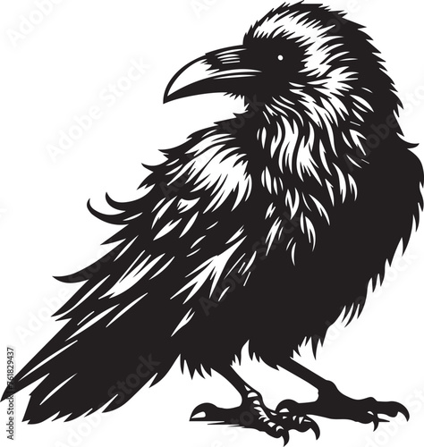 Raven Silhouettes Raven EPS Vector Raven Clipart	
