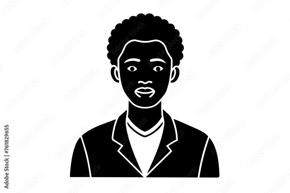 cute african man silhouette 