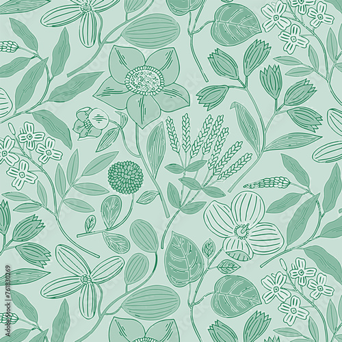 Pattern flower floral spring blossom illustration vector fabric textile design leaf leaves