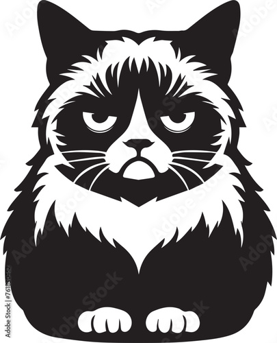 Grumpy Cat Silhouettes Grumpy EPS Vector Grumpy Clipart	
