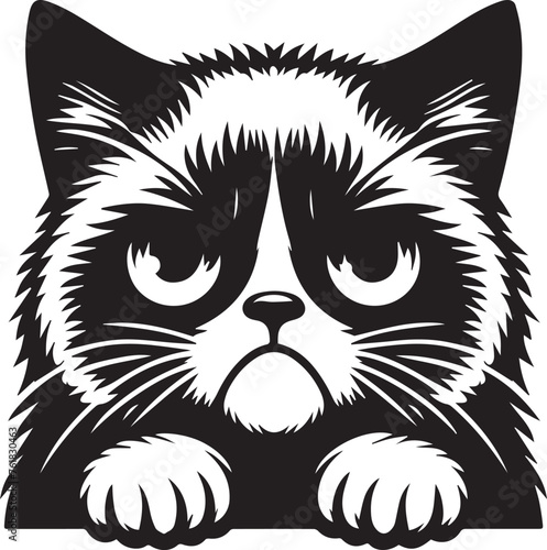 Grumpy Cat Silhouettes Grumpy EPS Vector Grumpy Clipart	
