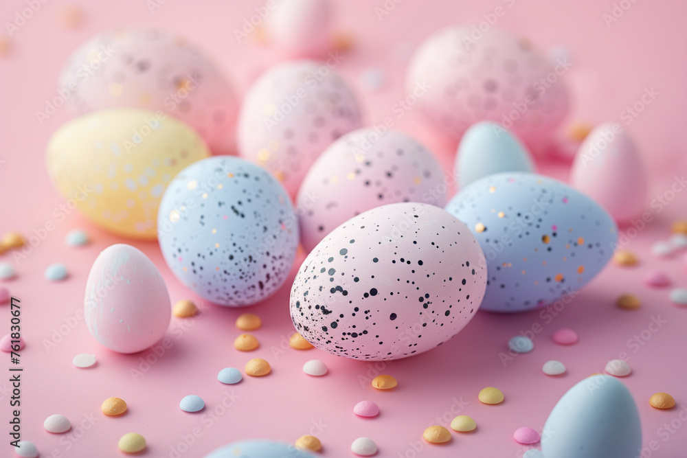 Baby pink and blue Easter eggs
