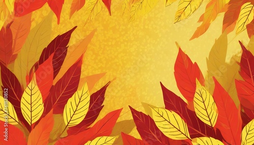 autumn background with yellow and red leafs autumnal background good for advertising or banners generative