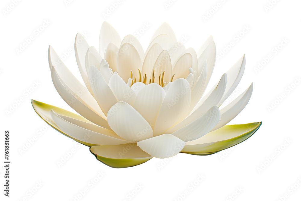Elegant White Lotus Flower Isolated - Isolated White Transparent Background PNG