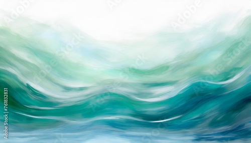 painterly tranquil and meditative blue green flowing water background fade to white photo