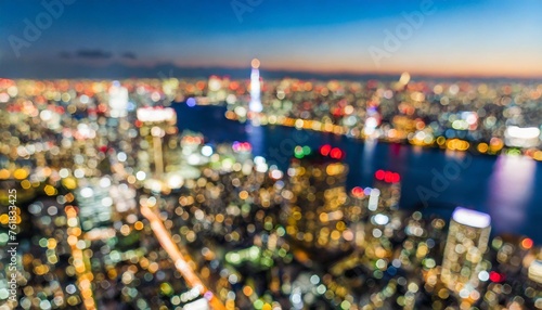 blurred abstract bokeh background of tokyo japan at night © Nichole
