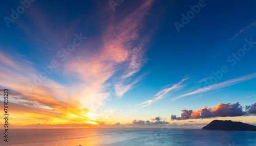 dramatic sunrise against a sky with colorful clouds real sunset dawn without any birds this is real dawn cloudscape