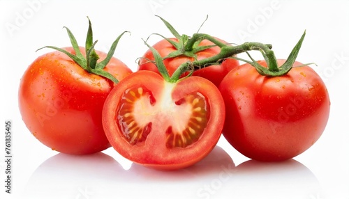 fresh tomato isolated on white background with clipping path