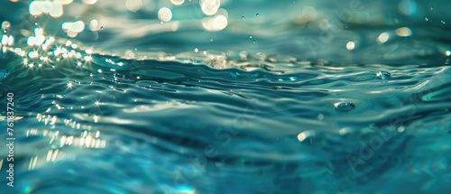 Sunlit water surface with shimmering bokeh effect