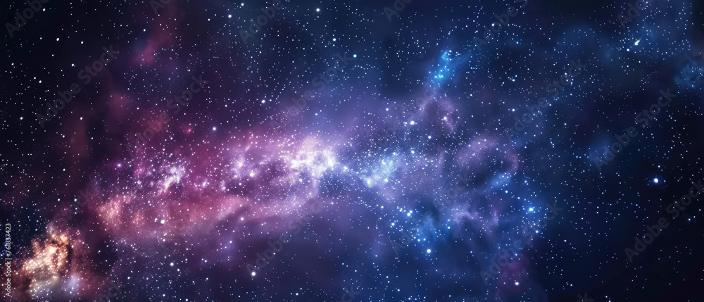 Star cluster and cosmic dust in purple hues