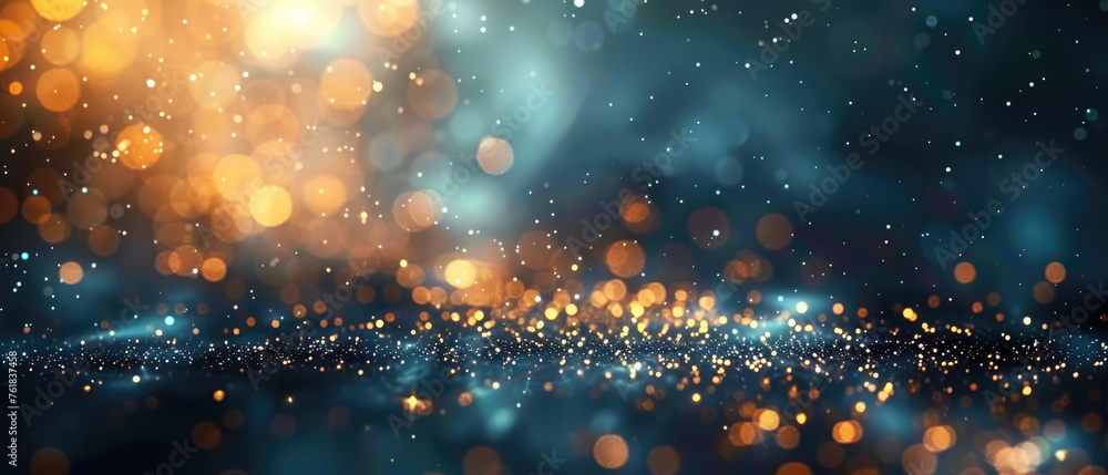 Shimmering blue and golden abstract universe Shimmering blue and golden abstract universe