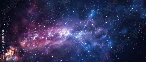 Star cluster and cosmic dust in purple hues