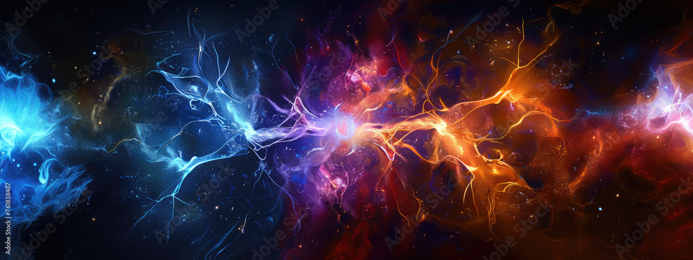 Fototapeta premium Abstract neural network representation in brain space