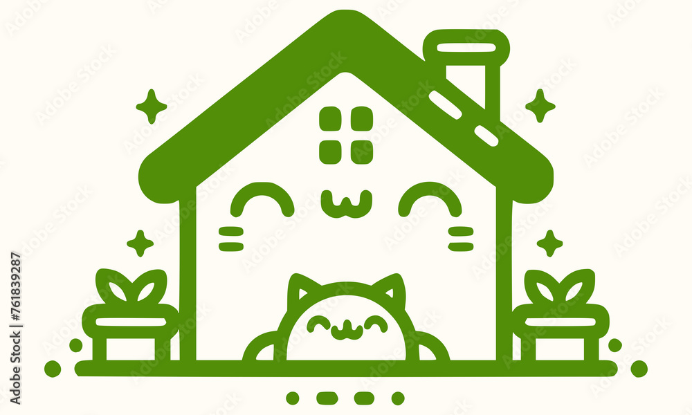 Home cute Vector Art Style Home cute Vector Art Style