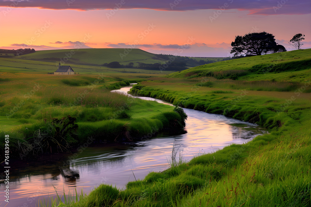 Tranquil Dusk: Capturing Peace and Serenity in the Heart of Countryside