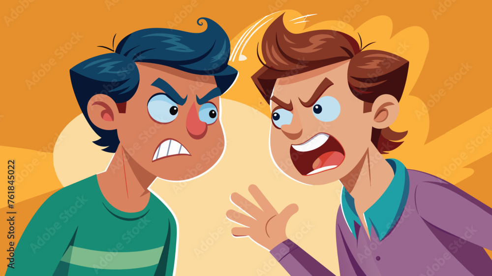 Animated Argument Between Two Men Against a Yellow Background Animated Argument Between Two Men Against a Yellow Background