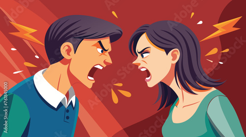 Animated Couple Arguing Fiercely