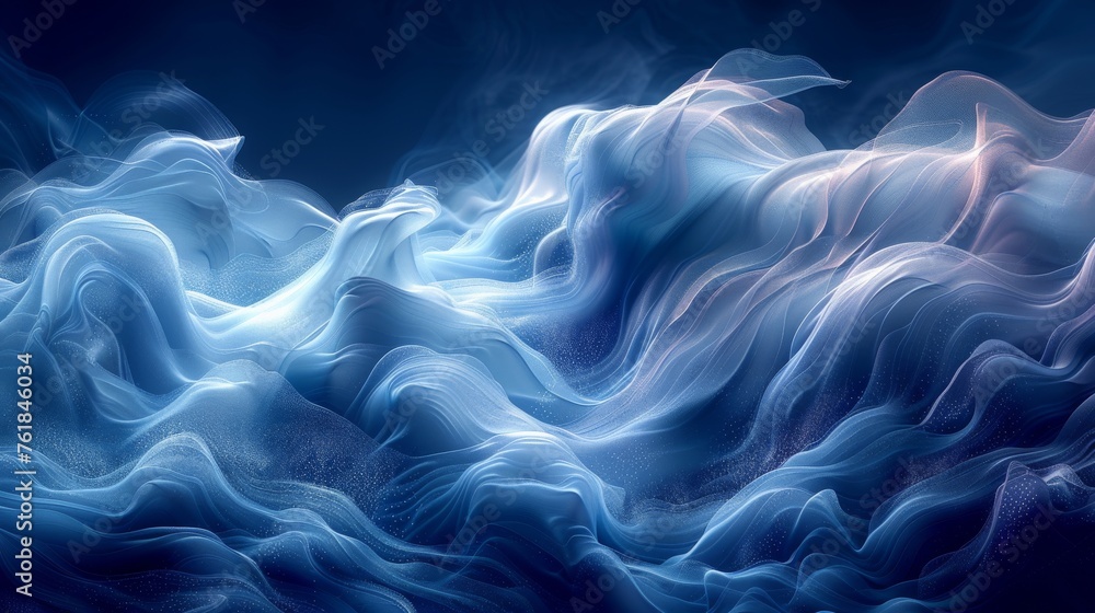 Abstract blue wavy texture resembling sea or ice