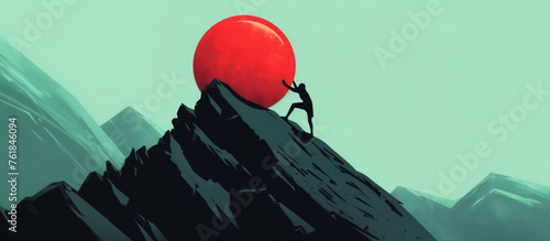 Modern Sisyphus Concept.