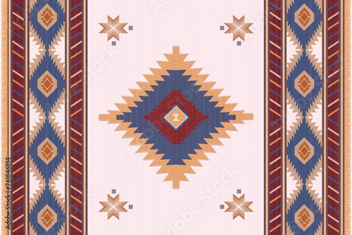 Aztec pattern design .Navajo chevron seamless pattern in tribal, folk embroidery, Mexican Aztec geometric art ornament print. Design for carpet, wrapping, fabric, cover, textile