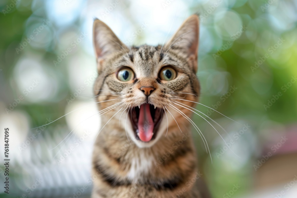 Funny cat looking shocked with mouth open Funny cat looking shocked with mouth open