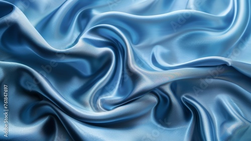 Elegant blue satin fabric texture