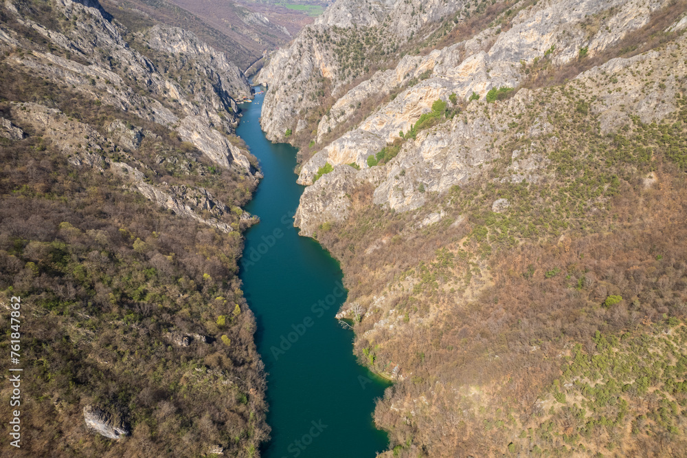 View of Matka Canyon in North Macedonia - obrazy, fototapety, plakaty 