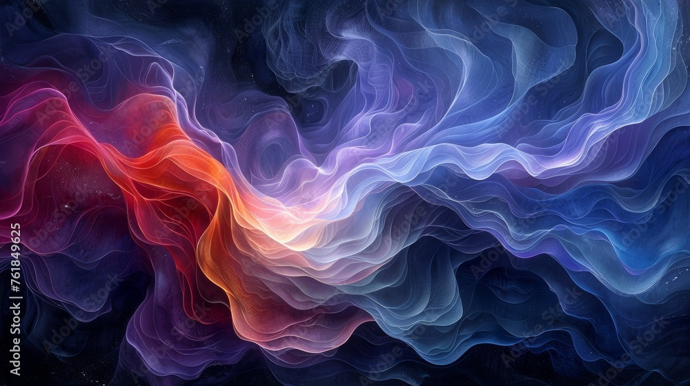 Colorful abstract smoke waves