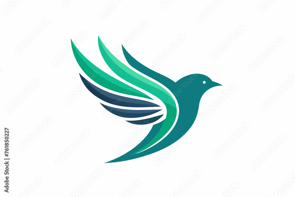 Bird logo on white background, vector art illustration 