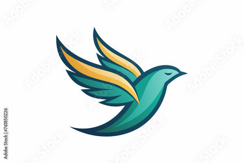 Bird logo on white background, vector art illustration 
