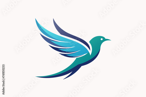 Bird logo on white background, vector art illustration 