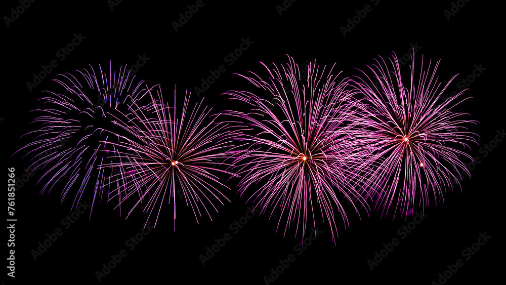 Montreal, Canada - August 20 2018: Firework show at La Ronde in Montreal Montreal, Canada - August 20 2018: Firework show at La Ronde in Montreal