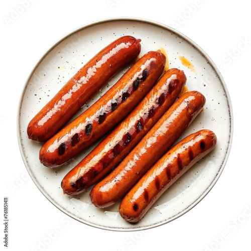 Delicious Plate of Hot Dogs Isolated on a Transparent Background © JJAVA
