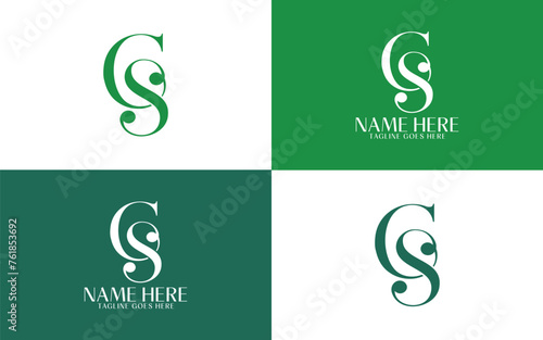 CS Letter Design, CS Letter Icon Vector Logo Minimalist Style