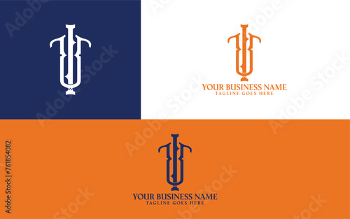 IU Monogram logo or UI monogram logo, interlocking design for brand, clothing, apparel, streetwear, baseball, basketball, football