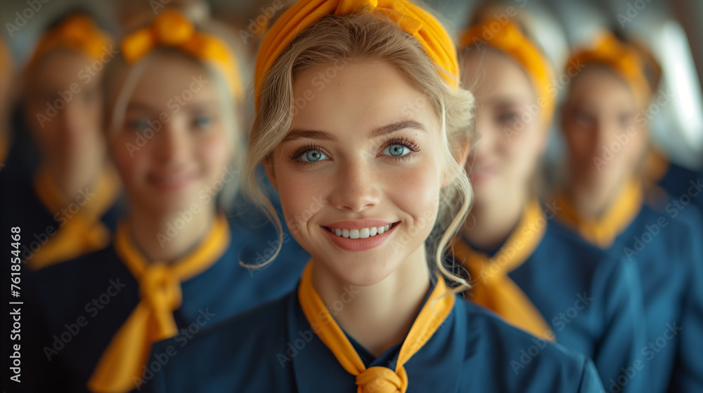 The elegance of stewardesses in diverse uniforms across dynamic settings. From vintage charm to futuristic chic, each portrait blends fashion, professionalism, and vibrant contrasts. The elegance of stewardesses in diverse uniforms across dynamic settings. From vintage charm to futuristic chic, each portrait blends fashion, professionalism, and vibrant contrasts.