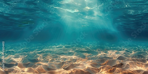 Sunlit Ocean Floor: Serene Underwater Landscape