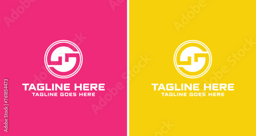 Simple Letter GG Logo in a circular shape, Letter G and G Logo Design