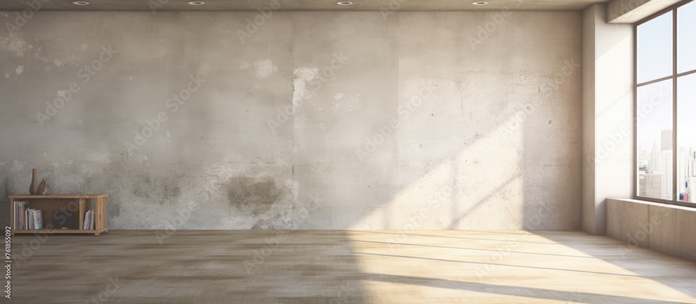 Empty apartment interior design without roof, showing floor and wall textures Empty apartment interior design without roof, showing floor and wall textures