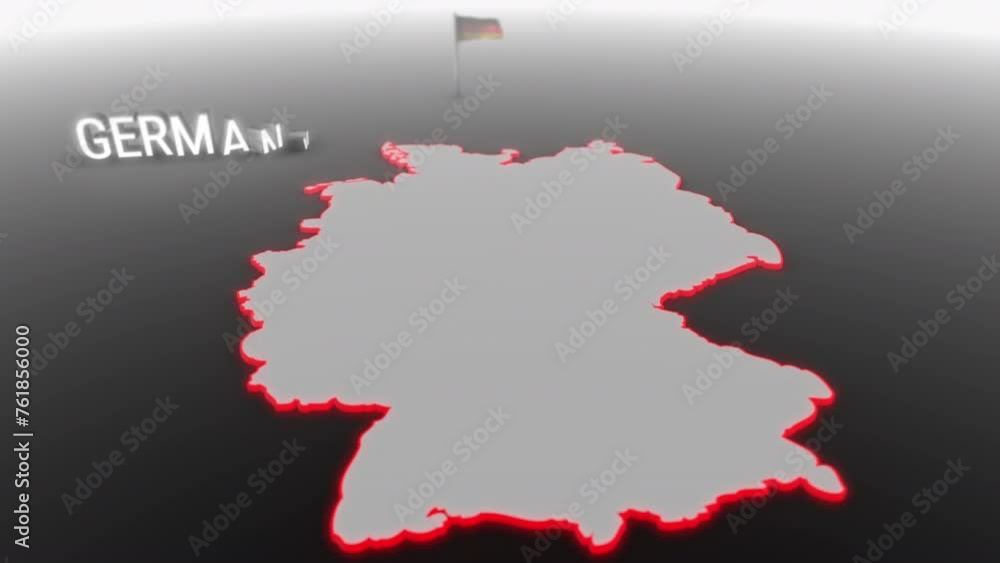 3d animated map of Germany gets hit and fractured by the text “Crisis” 3d animated map of Germany gets hit and fractured by the text “Crisis”