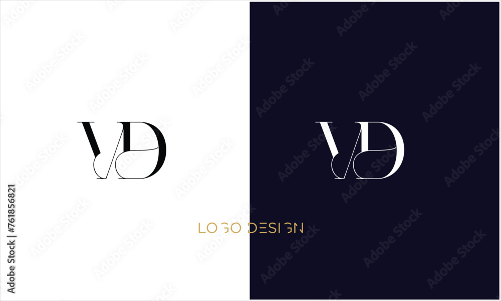VD, DV, V, D, Abstract letters Logo Monogram VD, DV, V, D, Abstract letters Logo Monogram