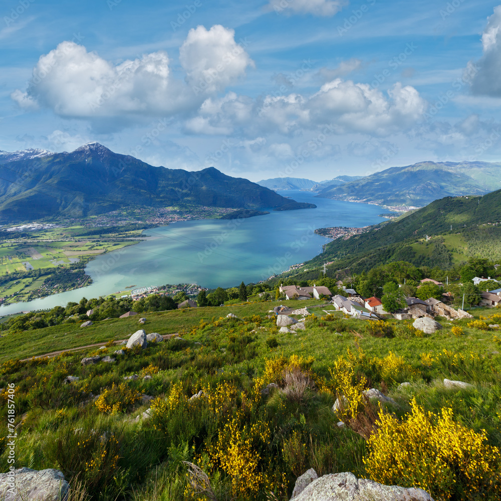 Alpine Lake Como summer view from mountain top (Italy) Alpine Lake Como summer view from mountain top (Italy)