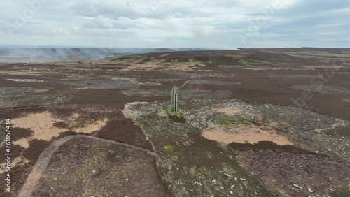 Sighting tower, Roundhill reservoir, Yorkshire Dales, UK photo