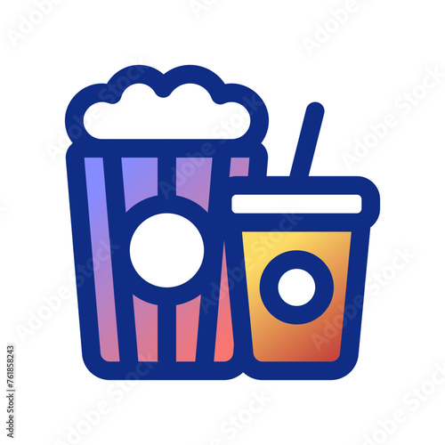 Editable popcorn, soda, snack, drink food, beverage vector icon. Movie, cinema, entertainment. Part of a big icon set family. Perfect for web and app interfaces, presentations, infographics, etc